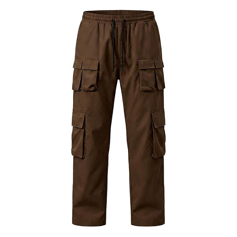 Men's Multi-Pocket Cargo Pants with Drawstring