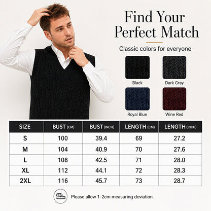 Men's Cable Knit V-Neck Sweater Vest