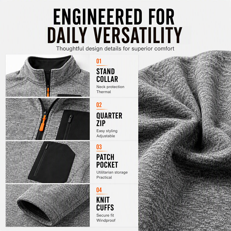Men's Winter Thermal Quarter Zip Sweatshirt