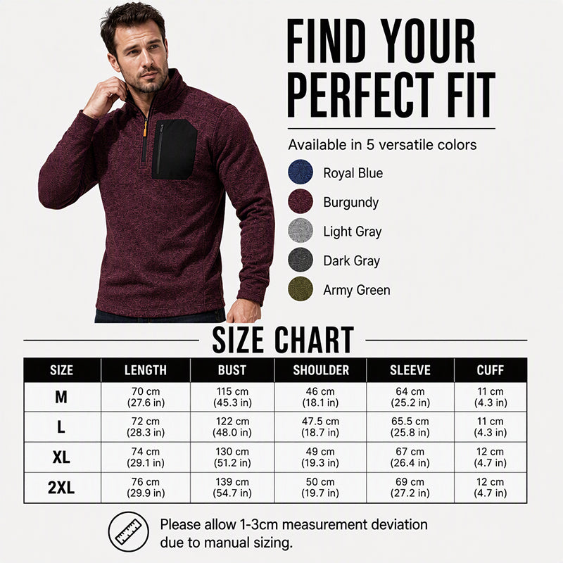 Men's Winter Thermal Quarter Zip Sweatshirt