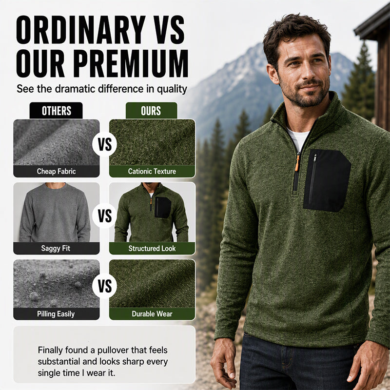 Men's Winter Thermal Quarter Zip Sweatshirt