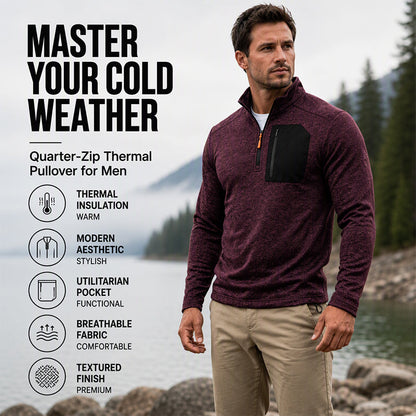 Men's Winter Thermal Quarter Zip Sweatshirt