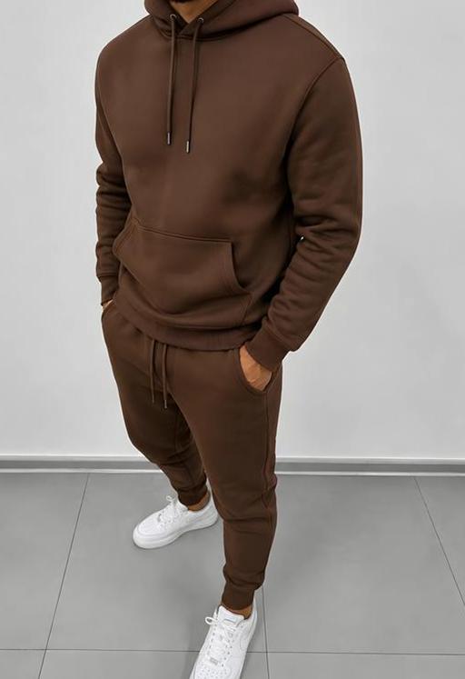 Men's Hooded Sweatshirt and Sweatpants Two-Piece Tracksuit Set