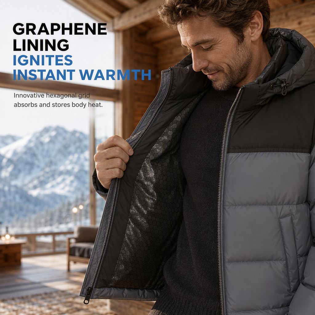 Men's Winter Casual Loose Fit Puffer Coat with Detachable Hood