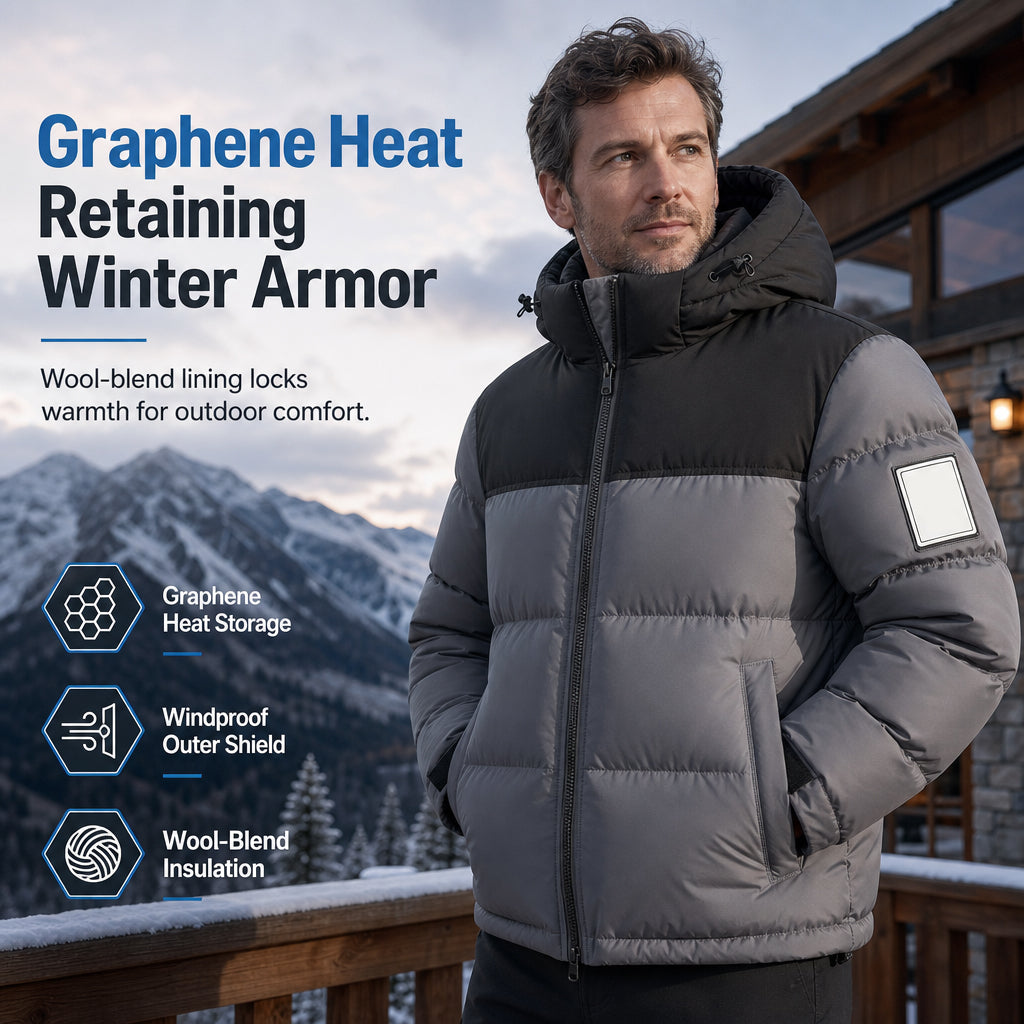 Men's Winter Casual Loose Fit Puffer Coat with Detachable Hood