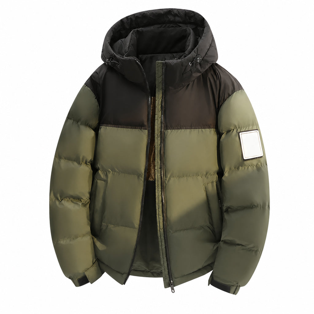Men's Winter Casual Loose Fit Puffer Coat with Detachable Hood