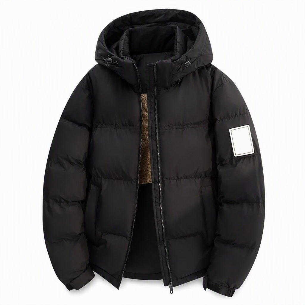 Men's Winter Casual Loose Fit Puffer Coat with Detachable Hood