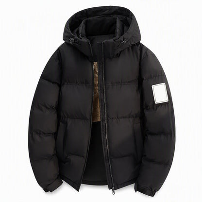 Men's Winter Casual Loose Fit Puffer Coat with Detachable Hood