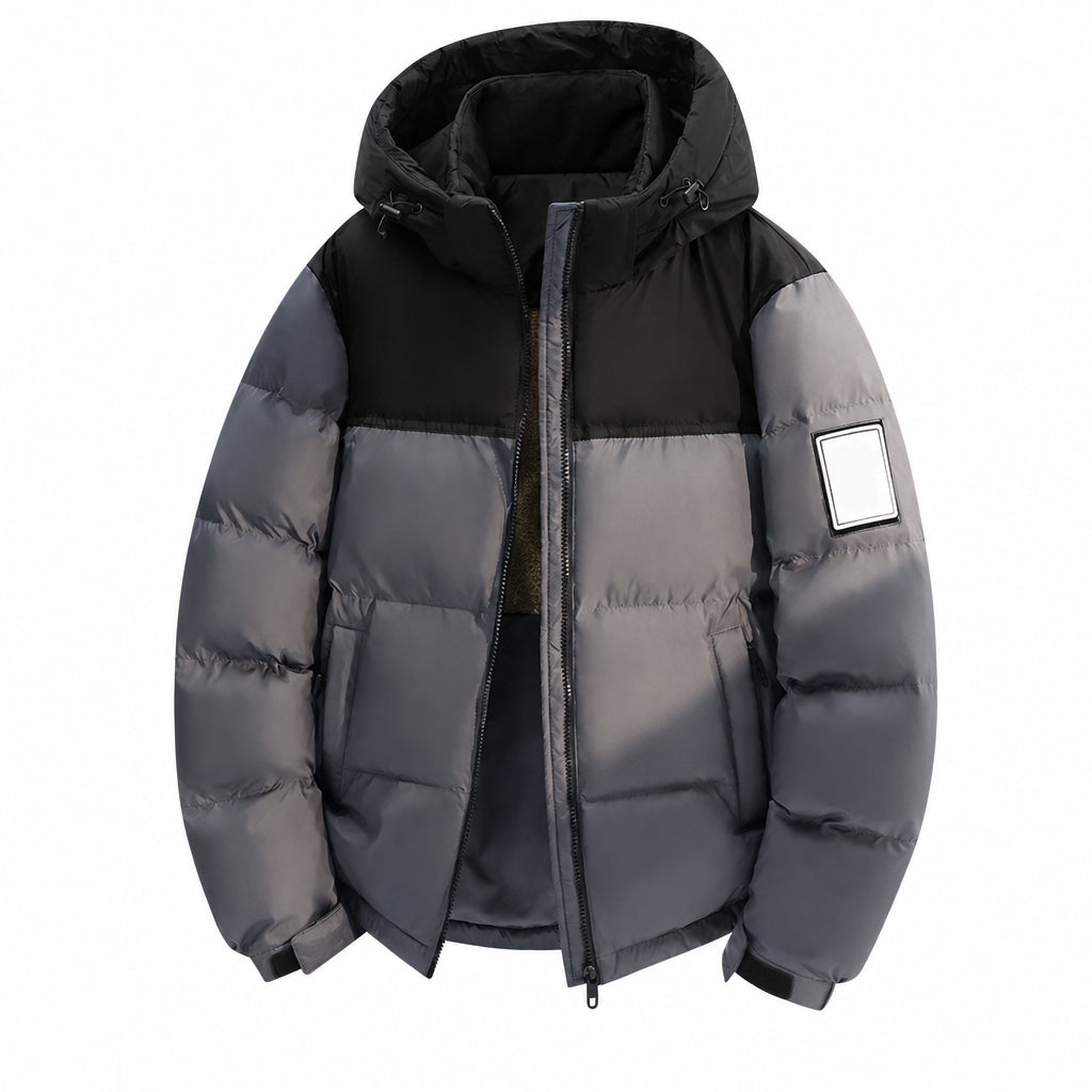 Men's Winter Casual Loose Fit Puffer Coat with Detachable Hood