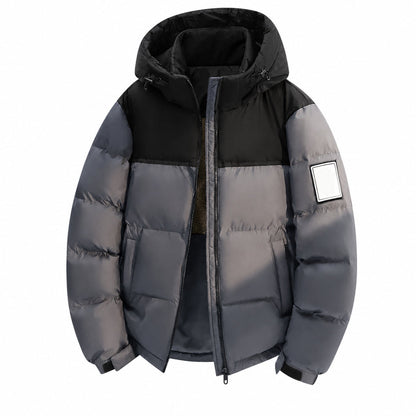 Men's Winter Casual Loose Fit Puffer Coat with Detachable Hood