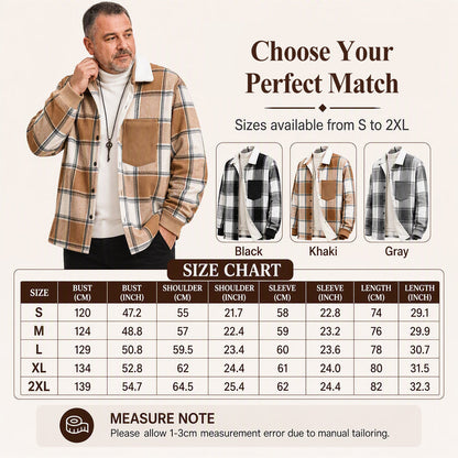 Men's Casual Plaid Shirt Jacket