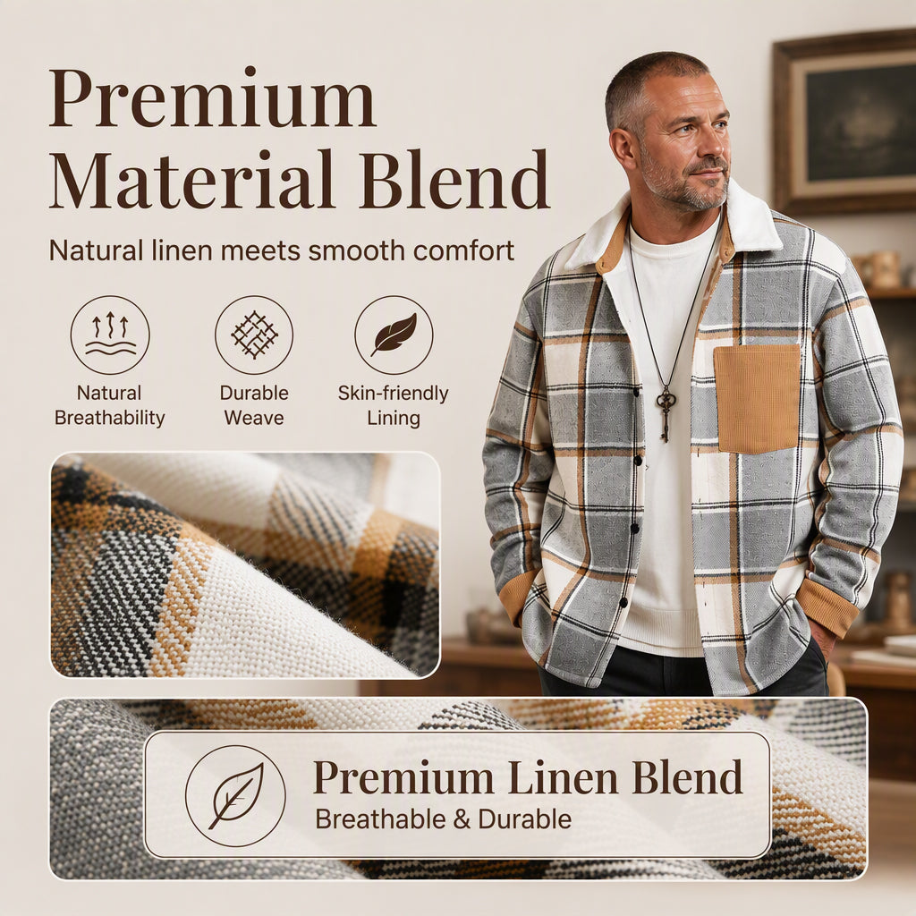 Men's Casual Plaid Shirt Jacket