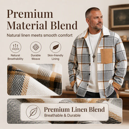 Men's Casual Plaid Shirt Jacket