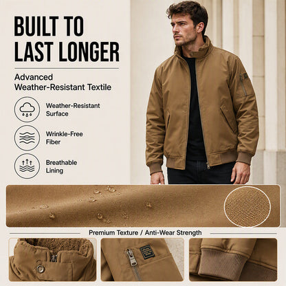Men's Loose Plush-Lined Bomber Jacket