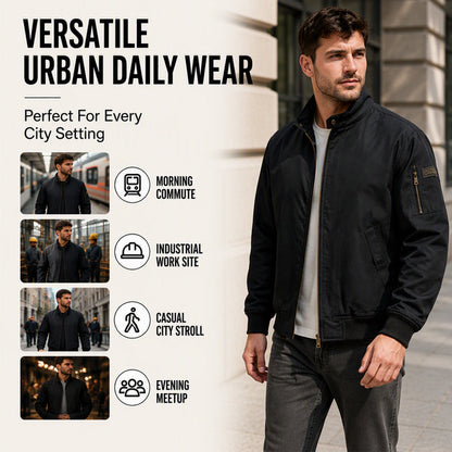 Men's Loose Plush-Lined Bomber Jacket