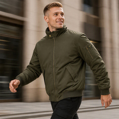 Men's Loose Plush-Lined Bomber Jacket