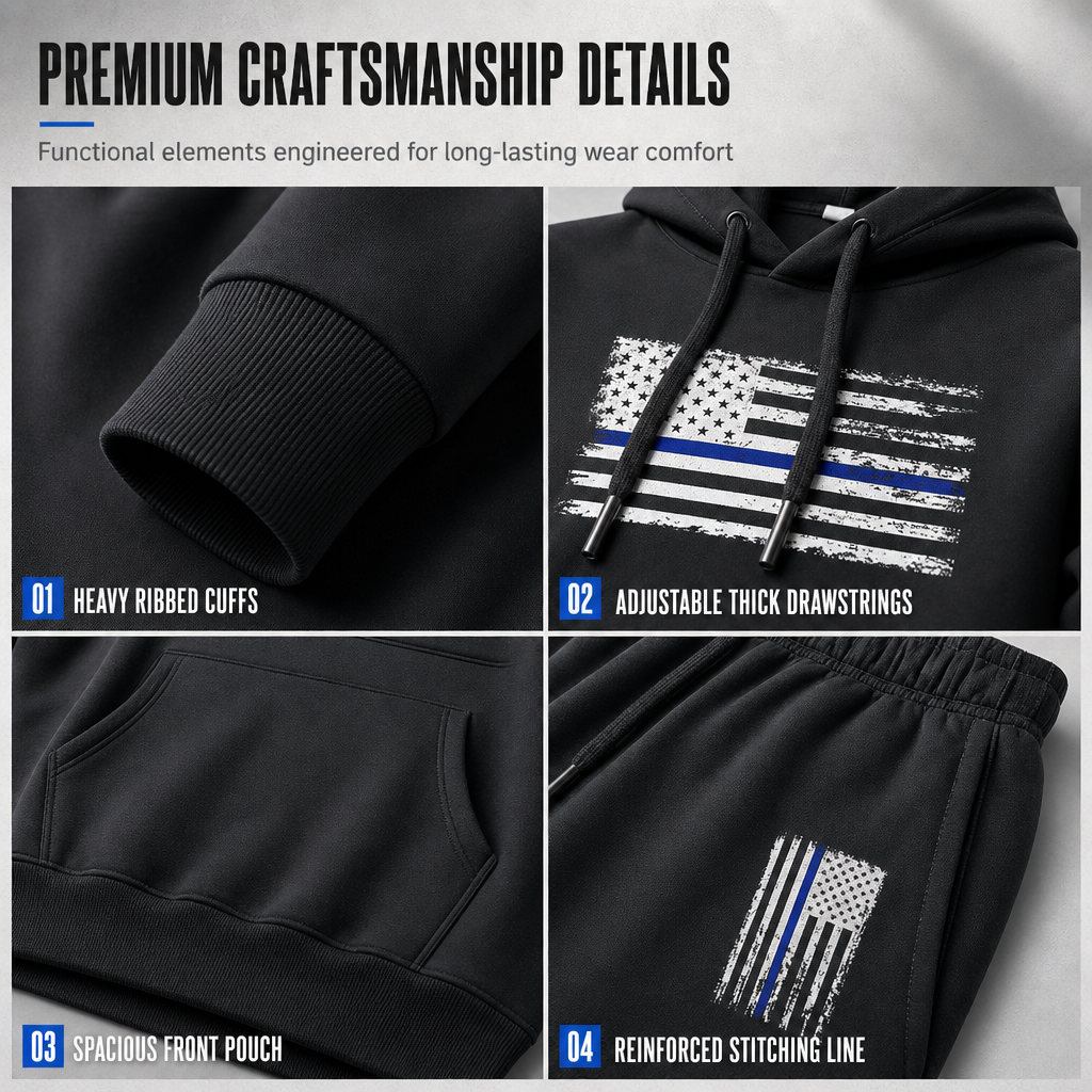 Men's Casual Hooded Sweatshirt and Sweatpants Set