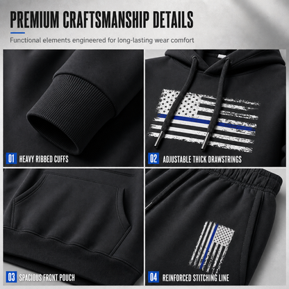 Men's Casual Hooded Sweatshirt and Sweatpants Set