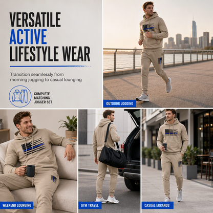 Men's Casual Hooded Sweatshirt and Sweatpants Set