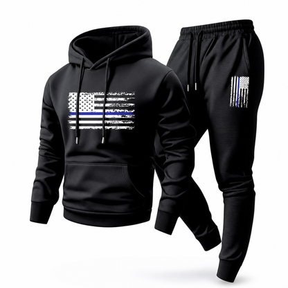 Men's Casual Hooded Sweatshirt and Sweatpants Set