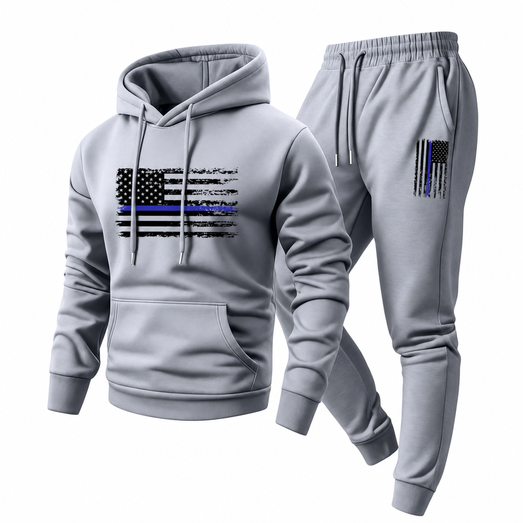 Men's Casual Hooded Sweatshirt and Sweatpants Set