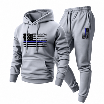 Men's Casual Hooded Sweatshirt and Sweatpants Set