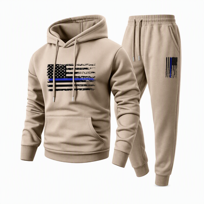Men's Casual Hooded Sweatshirt and Sweatpants Set