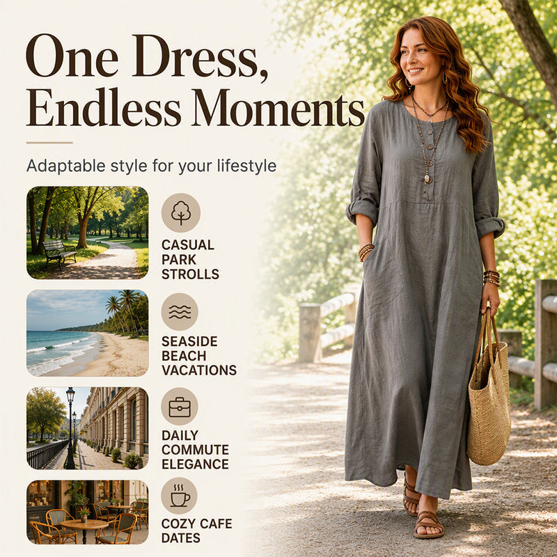 👗 Easy Style, Pockets Included | Women's Relaxed Maxi Dress