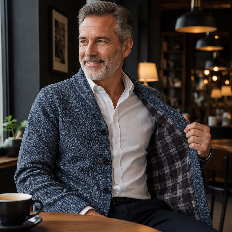 🧶 Men's Knit Cardigan – Classic Buttons & Multiple Colors | Perfect for Layering, Travel & Gatherings, Elevates Any Outfit ✨