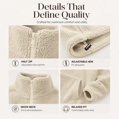 Women's Warm Cozy Half Zip Sweatshirt