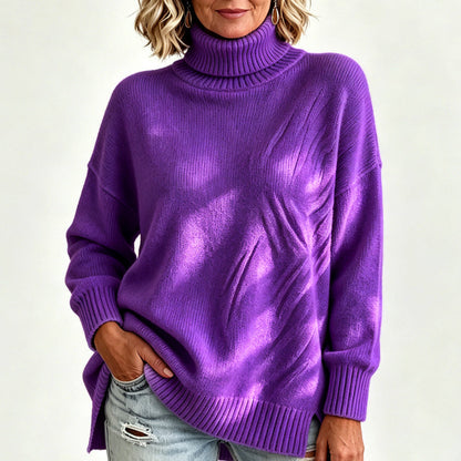 Women's Loose Fit Knit Turtleneck Sweater