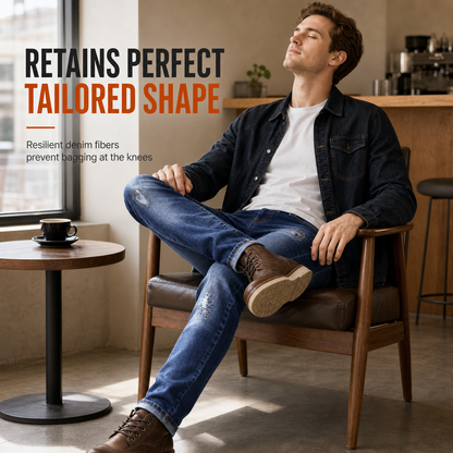 👖 Stretch Comfort, Sharp Slim Fit | Men's Ripped Denim Jeans
