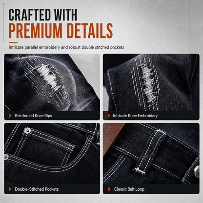 👖 Stretch Comfort, Sharp Slim Fit | Men's Ripped Denim Jeans