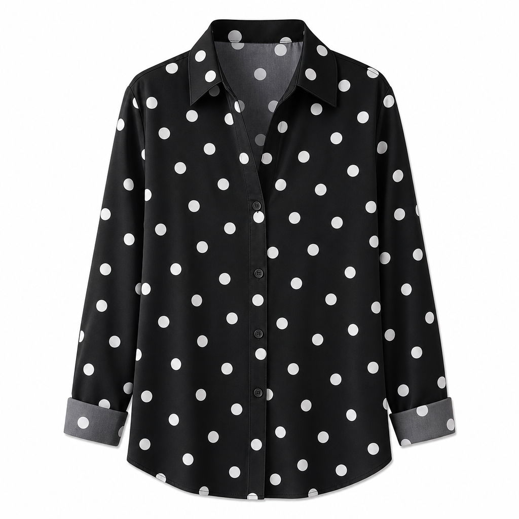 Women Elegant Casual Long Sleeve Button Up Blouse