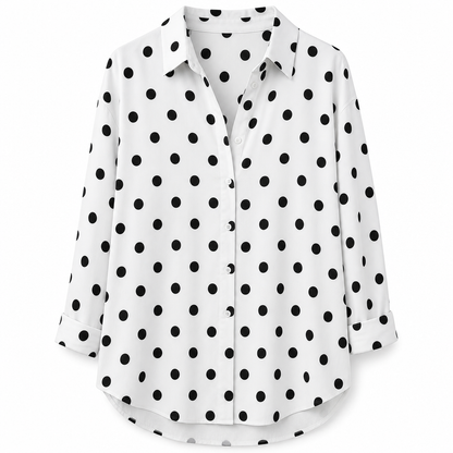 Women Elegant Casual Long Sleeve Button Up Blouse