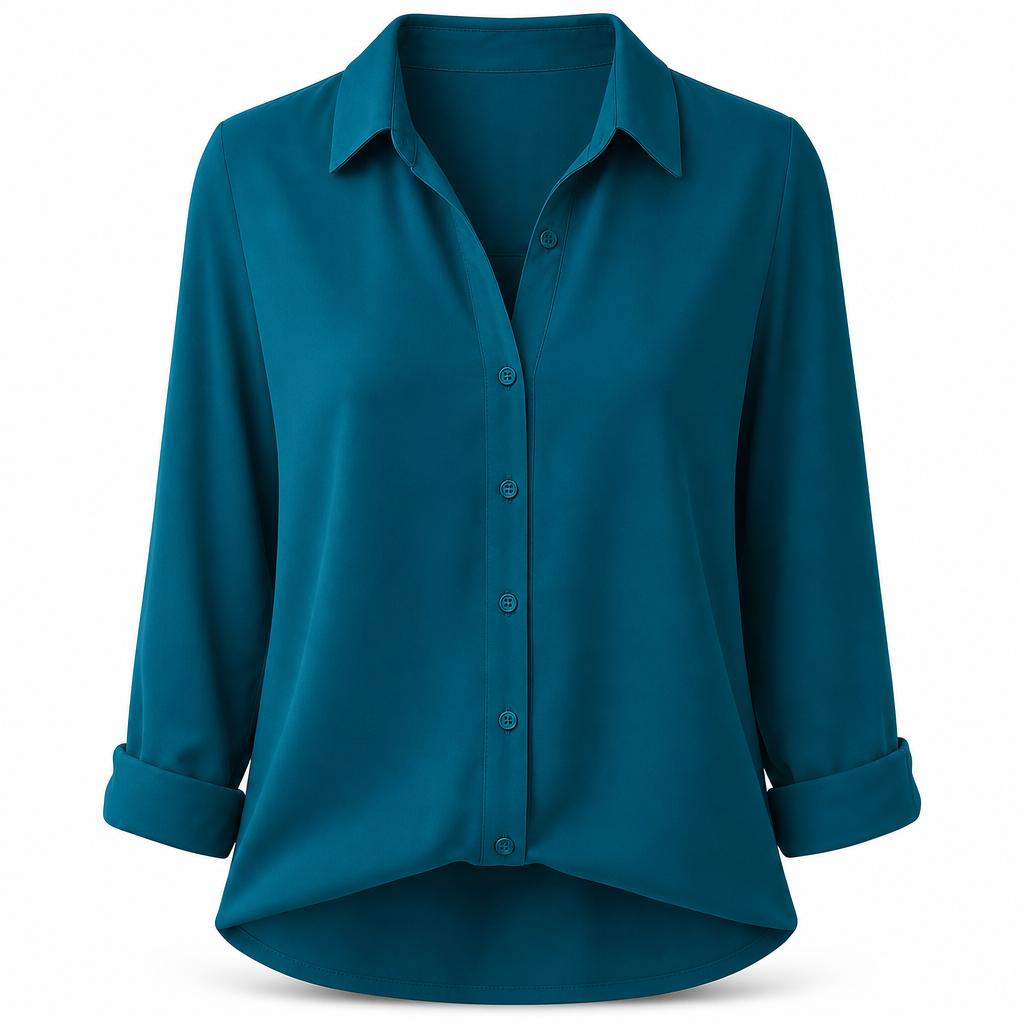 Women Elegant Casual Long Sleeve Button Up Blouse