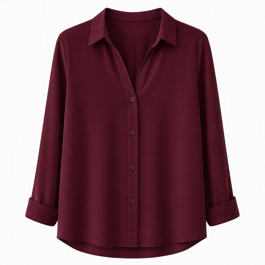 Women Elegant Casual Long Sleeve Button Up Blouse