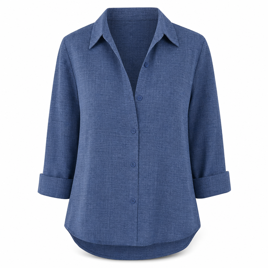 Women Elegant Casual Long Sleeve Button Up Blouse