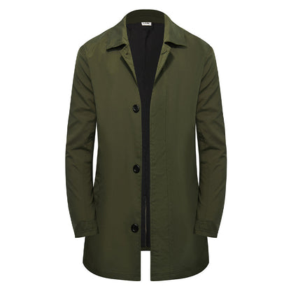 ✨Men's Minimalist Single-Breasted Mid-Length Coat – Clean Lines, Modern Fit, Everyday Elegance
