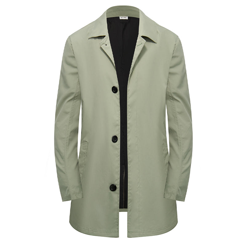 ✨Men's Minimalist Single-Breasted Mid-Length Coat – Clean Lines, Modern Fit, Everyday Elegance