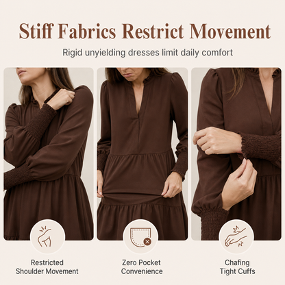 Women's V-Neck Tiered Ruffle Mini Dress