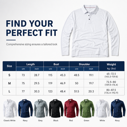 Men's Long Sleeve Collared T-Shirt