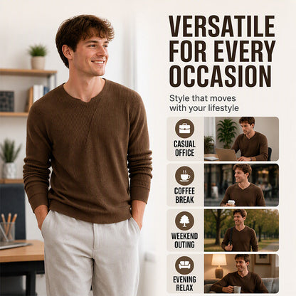Men's Casual Scoop Neck Knit Top