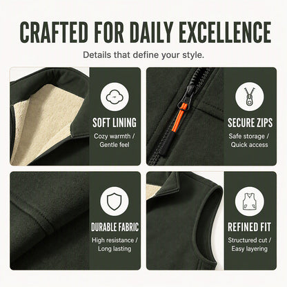 Unisex Winter Plush-Lined Warm Vest