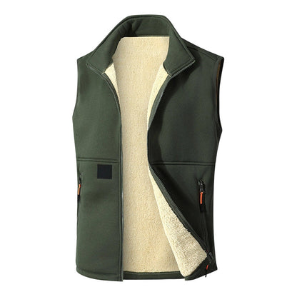 Unisex Winter Plush-Lined Warm Vest