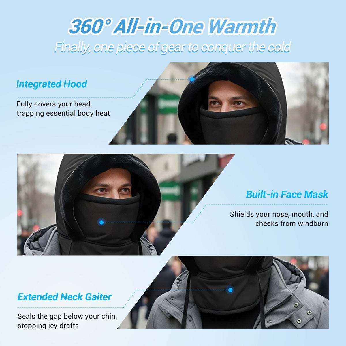 🖤Black Friday Sale:50% OFF🖤❄️Plush-lined Thickened Thermal Hat with Face Mask