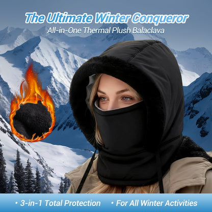 🖤Black Friday Sale:50% OFF🖤❄️Plush-lined Thickened Thermal Hat with Face Mask