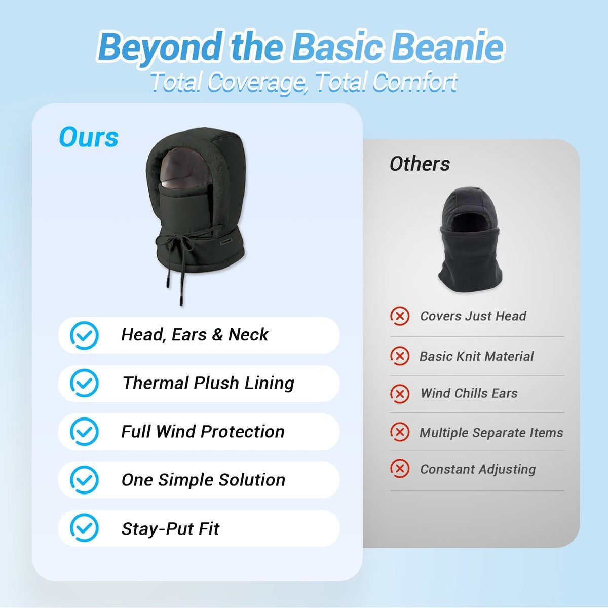 🖤Black Friday Sale:50% OFF🖤❄️Plush-lined Thickened Thermal Hat with Face Mask
