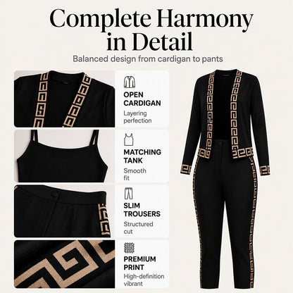 Women's Cardigan Tube Top & Pants 3-Piece Set