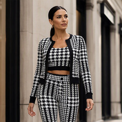 Women's Cardigan Tube Top & Pants 3-Piece Set
